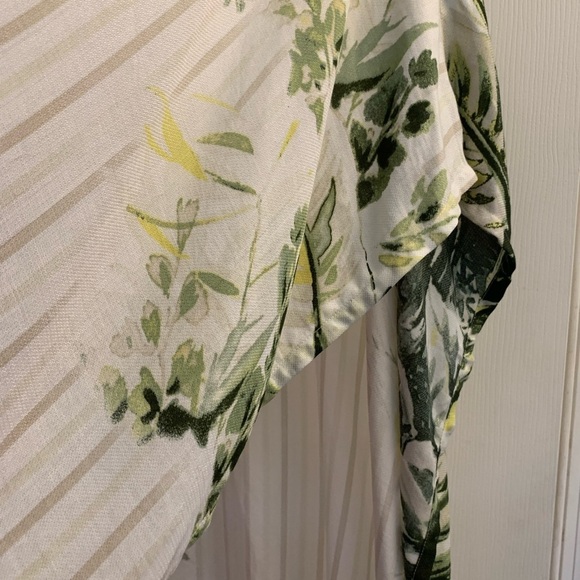 Chico's White, Ivory and Olive Leaves Tassel Kimono NWT OS M-4x - Picture 8 of 8